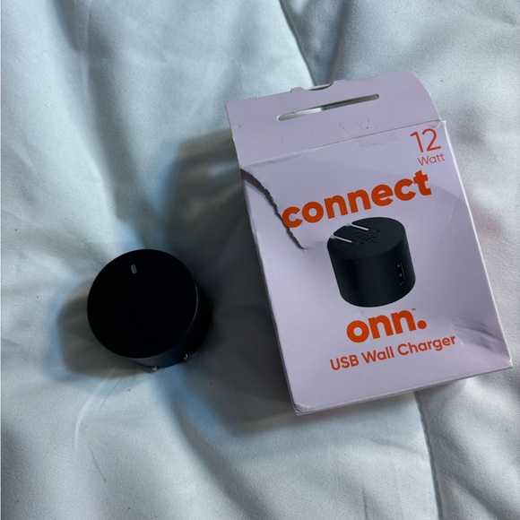 onn. Black USB Wall Charger 12W - Picture 2 of 4